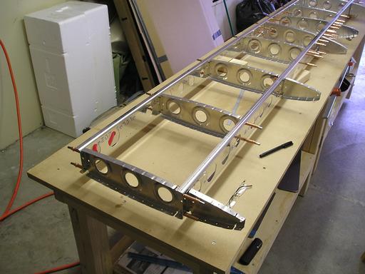 Closer picture of assembled spars and ribs