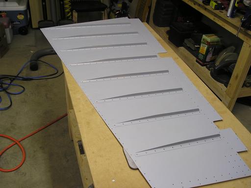 Riveted stiffeners to skin