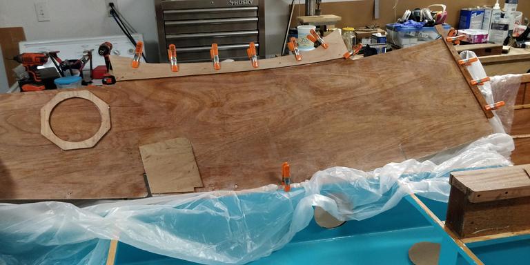 glueing seat top reinforcements