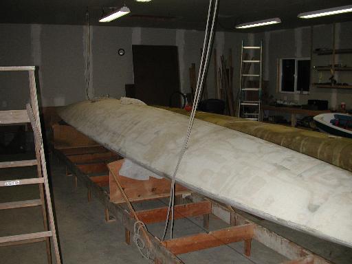 Faired float in garage
