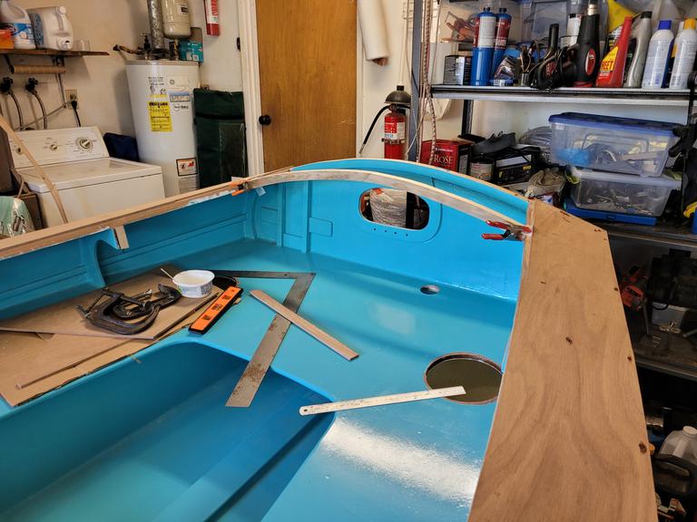 glueing fitting aft beam