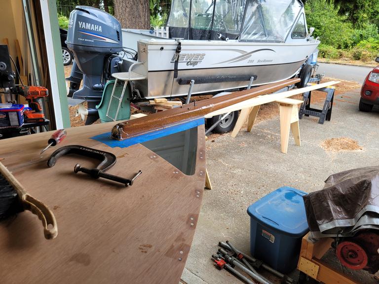 bedding bowsprit in epoxy