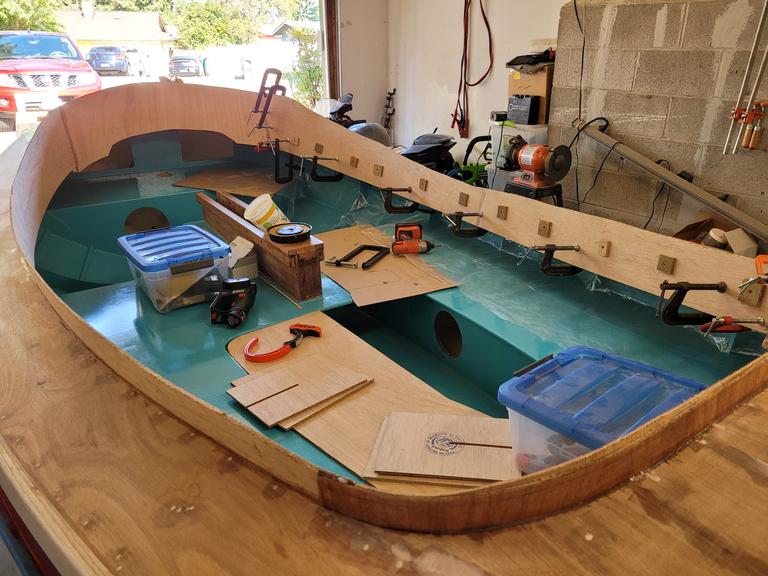 glueing stbd coaming
