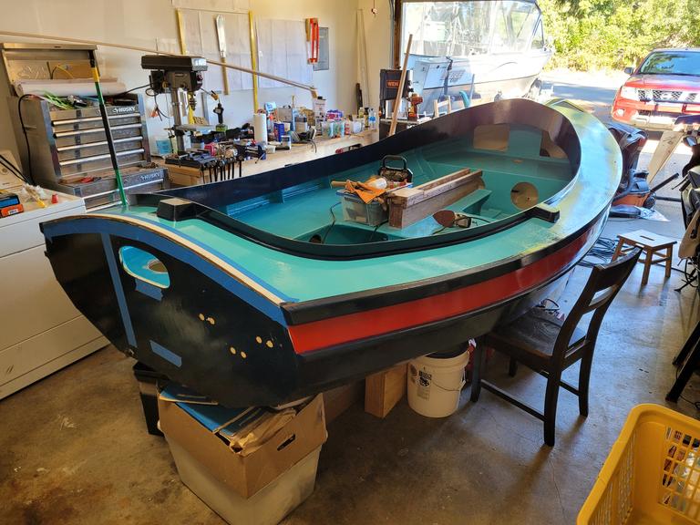 painting of deck and coaming rear view