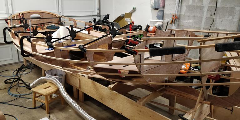 glueing gunwale stringer