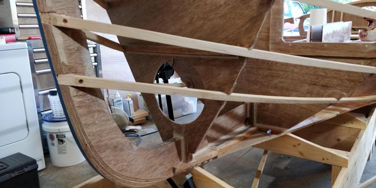 view of bow before garboard strake installation