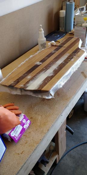 fiberglassing rudder