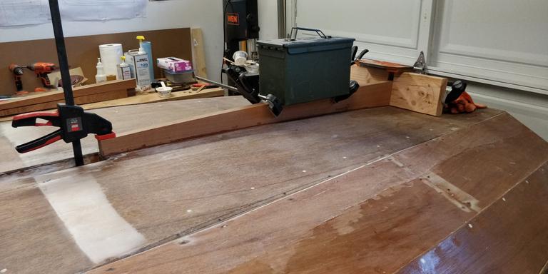 glueing down rear part of keel