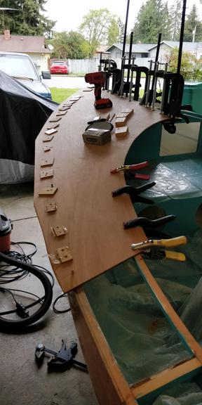 glueing down fwd deck