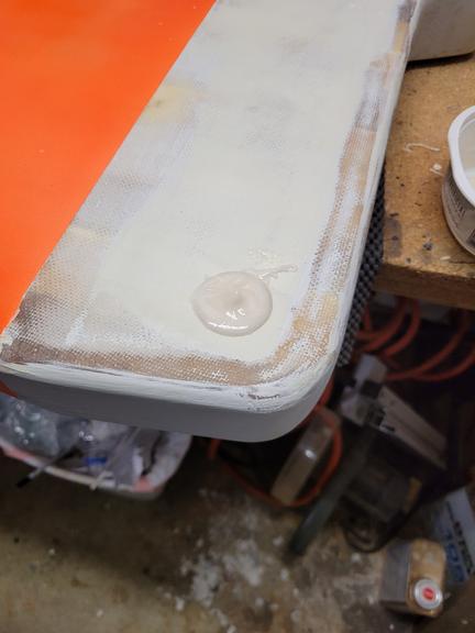 Epoxying centerboard pin holes