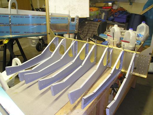 Seat ribs cleco'd in place