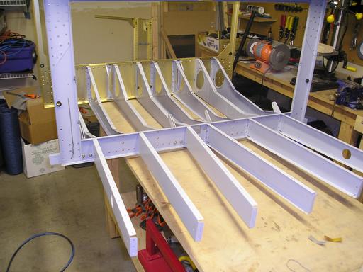 Riveting baggage ribs and F-705 bulkhead