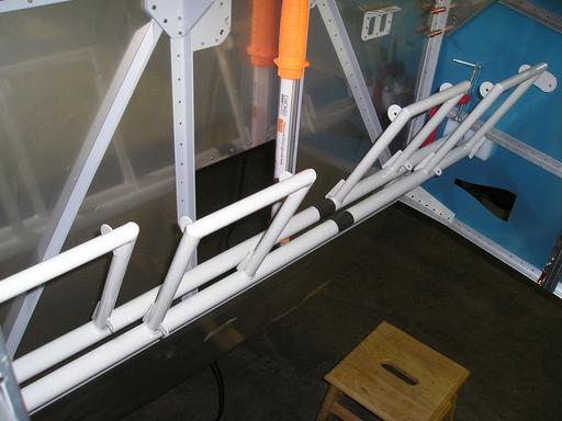 Clamped rudder pedals in place