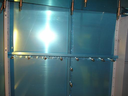Cleco'd baggage ribs in place
