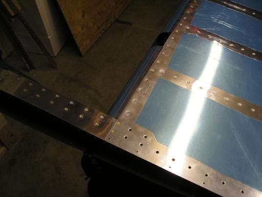Finished lower skin and spar rivets