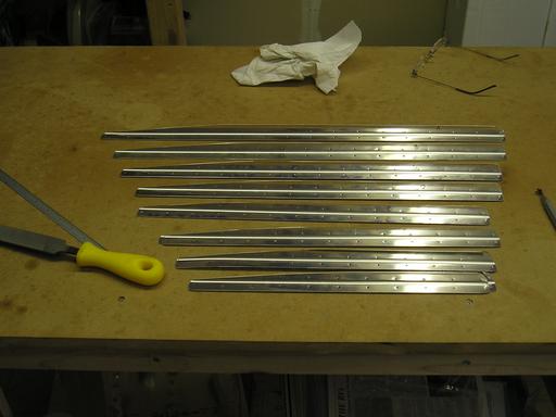 Final drilled rudders skin stiffeners