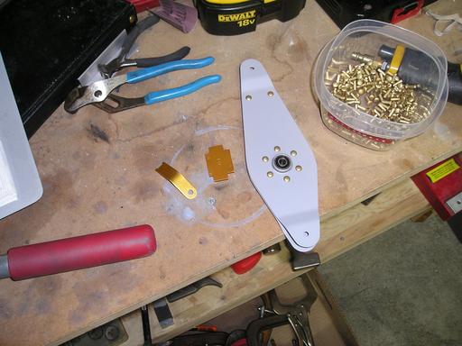 Bellcrank riveted together