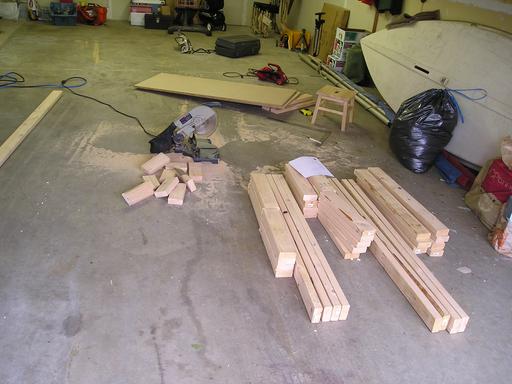 Work table pieces cut out