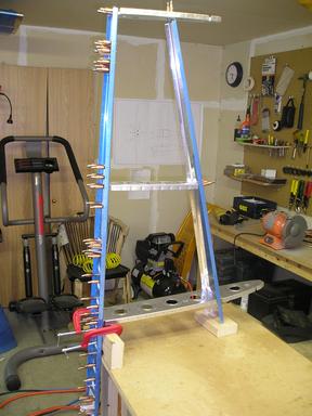 Assembling fwd spar, rear spar and ribs of vert stab