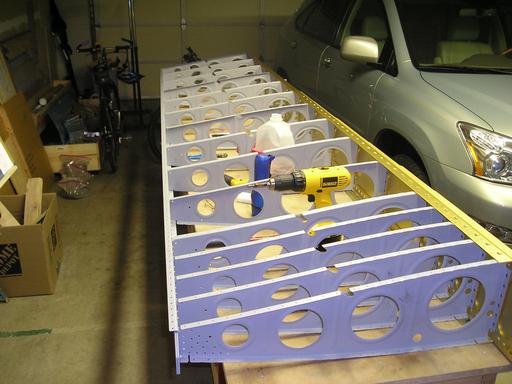 The ribs riveted to the spars
