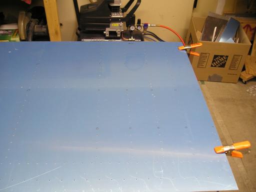 Drilling wing skin and step doubler