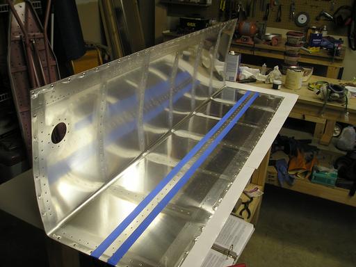 Taping skin before riveting