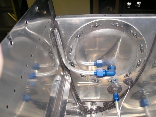 Tank cover in place to verify fuel pickup tube
