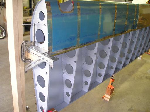 Close-up of wing assembly